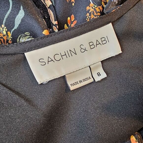 Sachin & Babi Tutu Garden Black Ruffle Silk Mini Dress - Picture 4 of 14